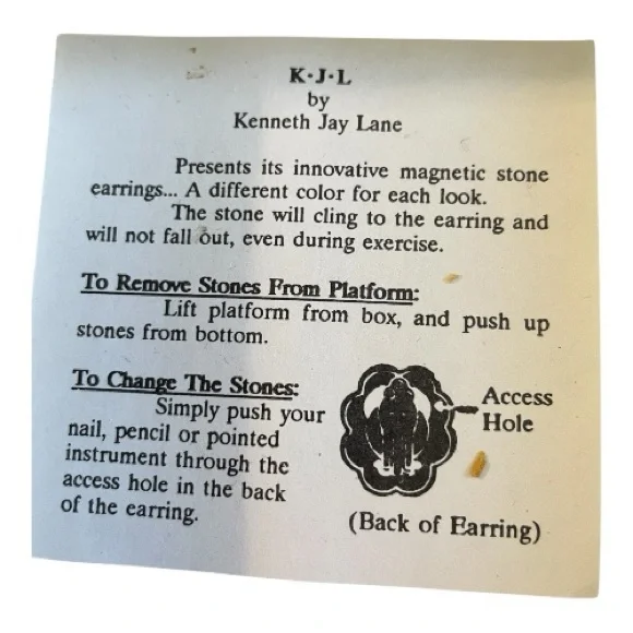 Kenneth Jay Lane Vintage Interchangeable Earring, Clip-On, Multicolors, 5 Pair. - Picture 5 of 5